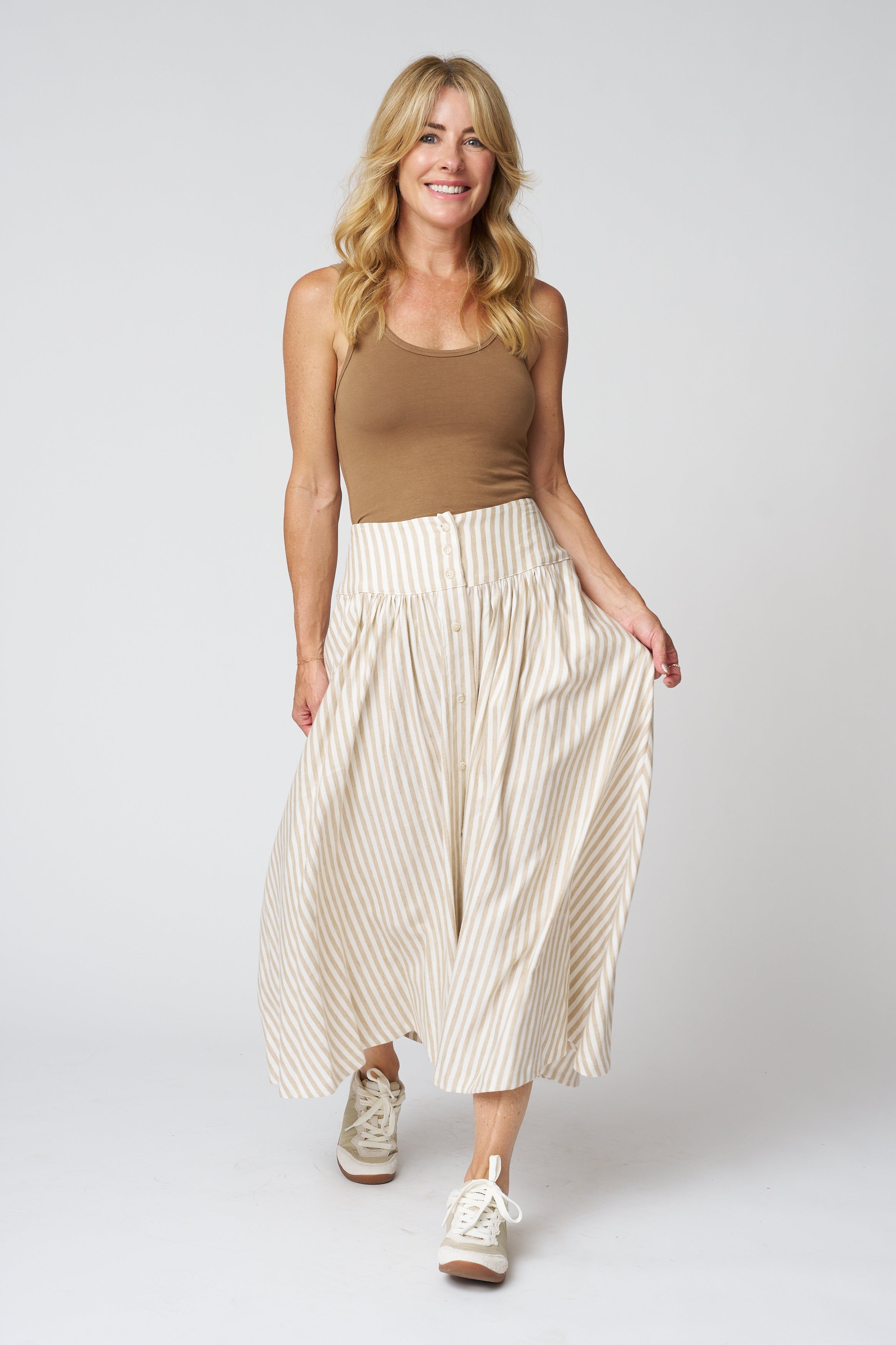 Emerson Fry Elina Skirt in Almond Stripe