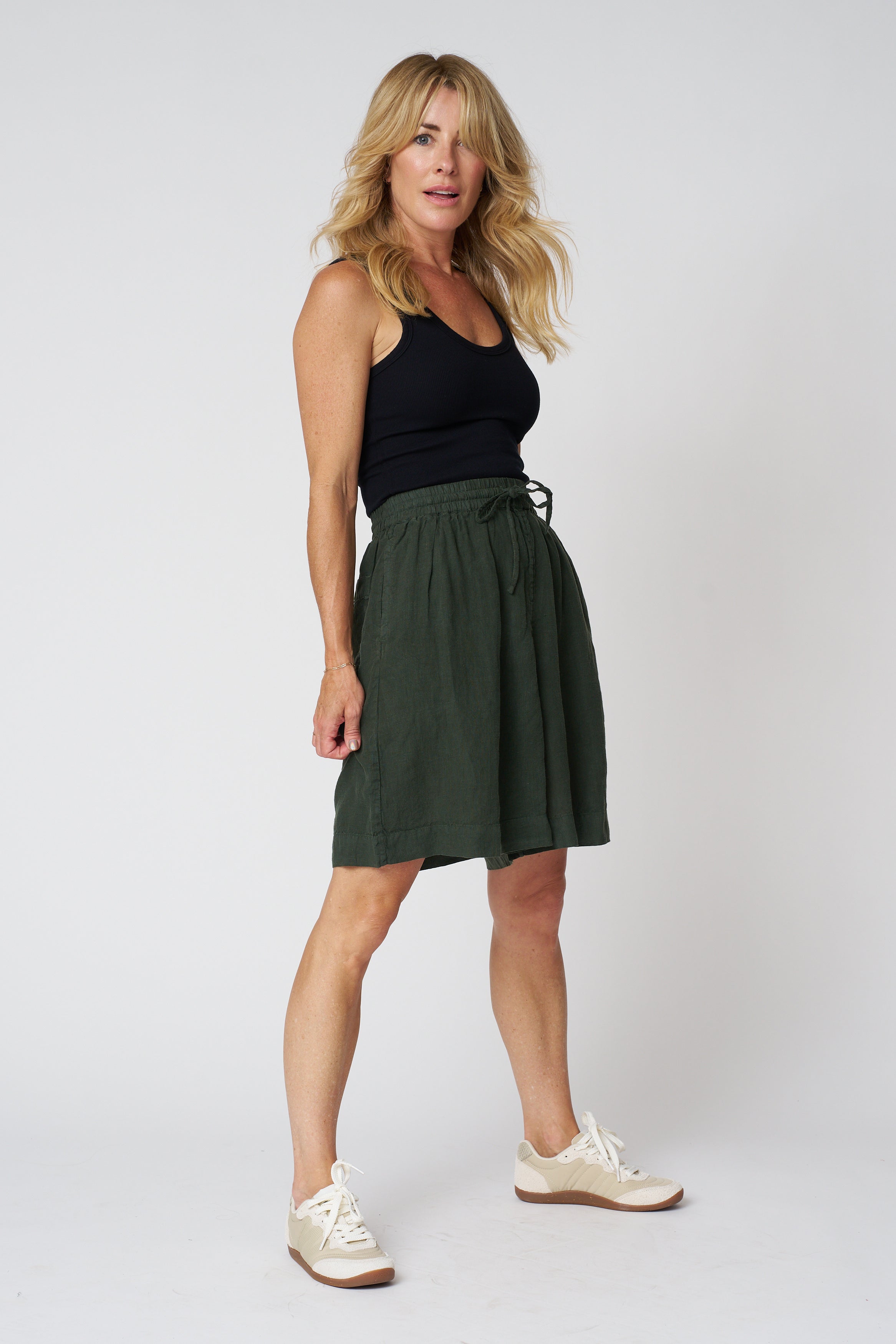 Garment Dyed Lightweight Linen Shorts