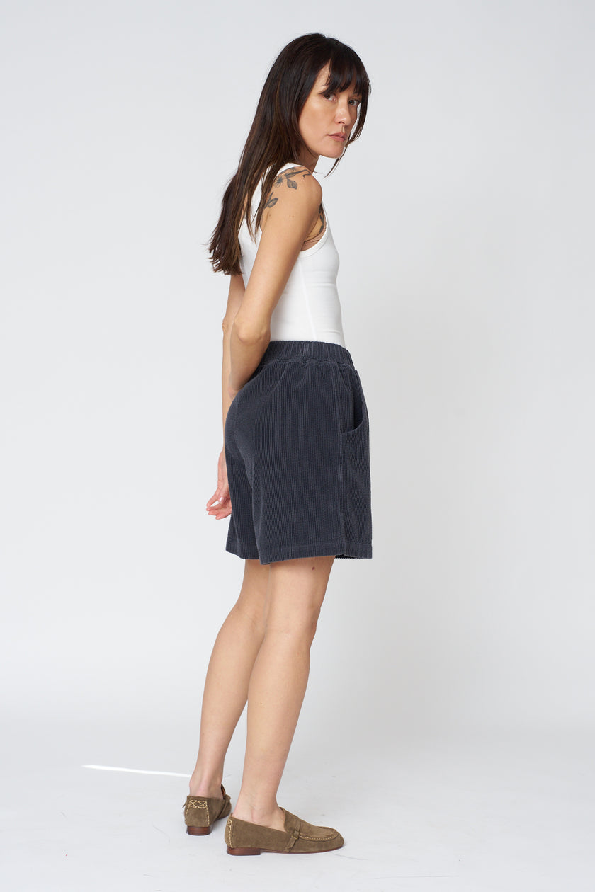 Le Bon Shoppe Soft Corduroy City Shorts - Charcoal Grey