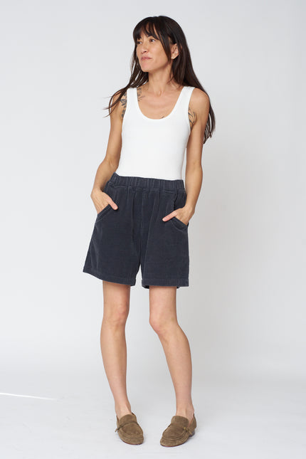 Le Bon Shoppe Soft Corduroy City Shorts - Charcoal Grey