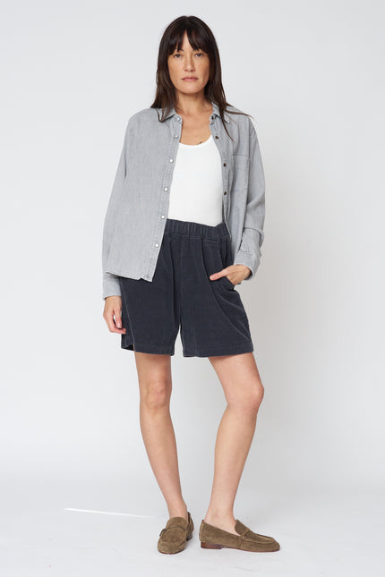 Le Bon Shoppe Soft Corduroy City Shorts - Charcoal Grey
