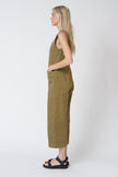 Sleeveless Cotton Twill Jumpsuit