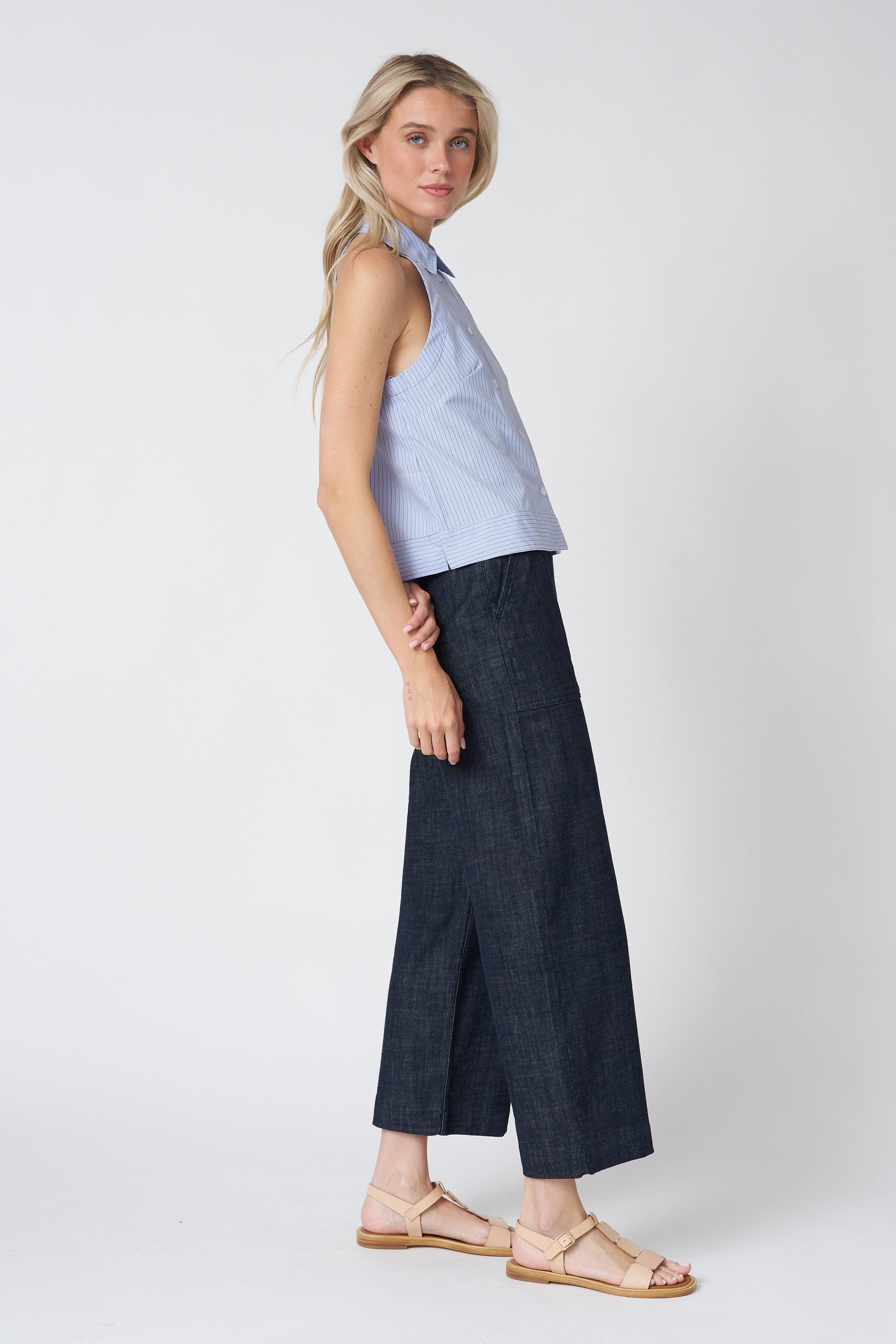Atlas Halter in Cotton Stripe