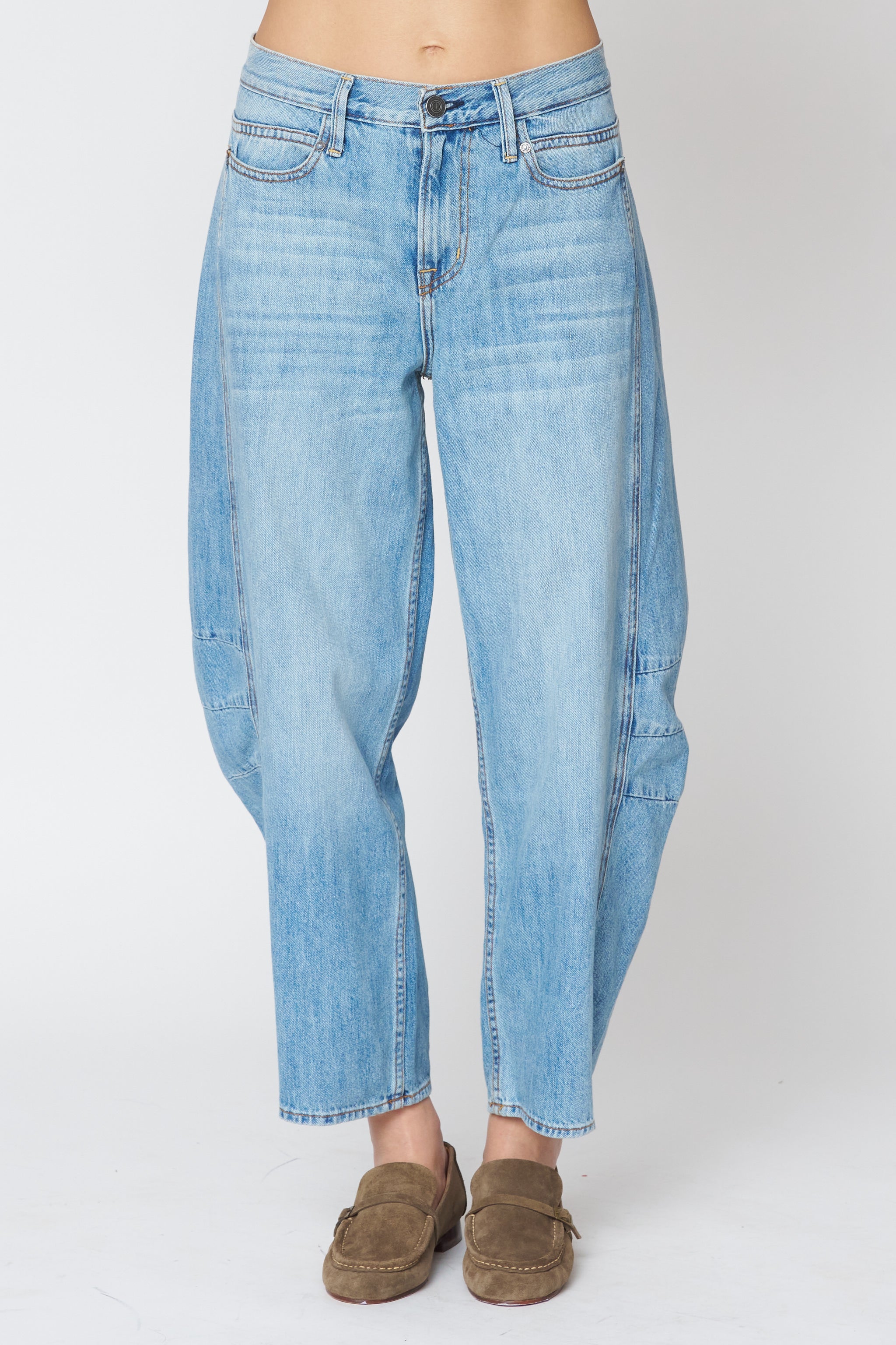 Ava Flutter Slung Fit Jeans - Dover Wash
