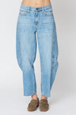 Ava Flutter Slung Fit Jeans - Dover Wash