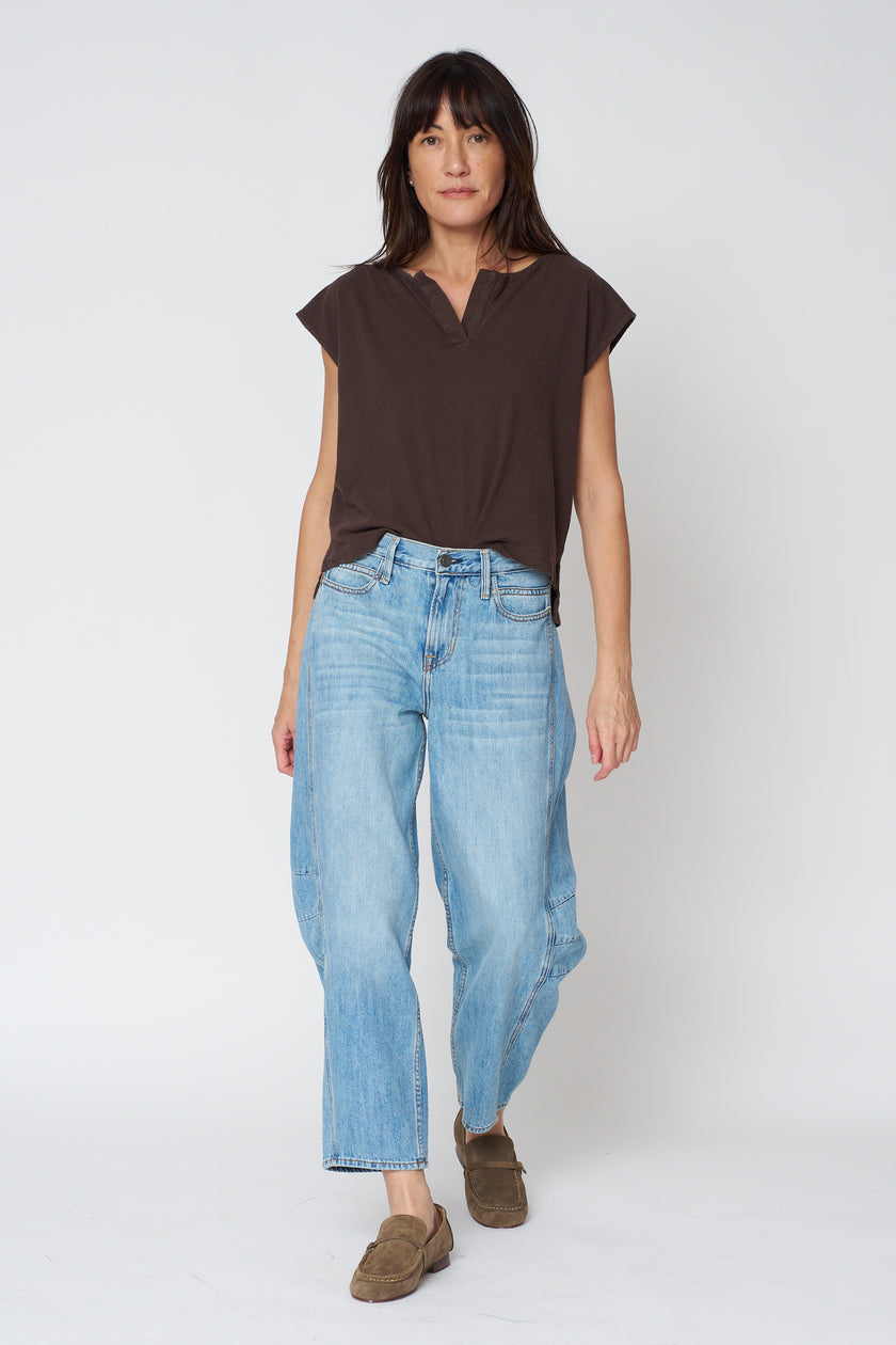 Ava Flutter Slung Fit Jeans - Dover Wash