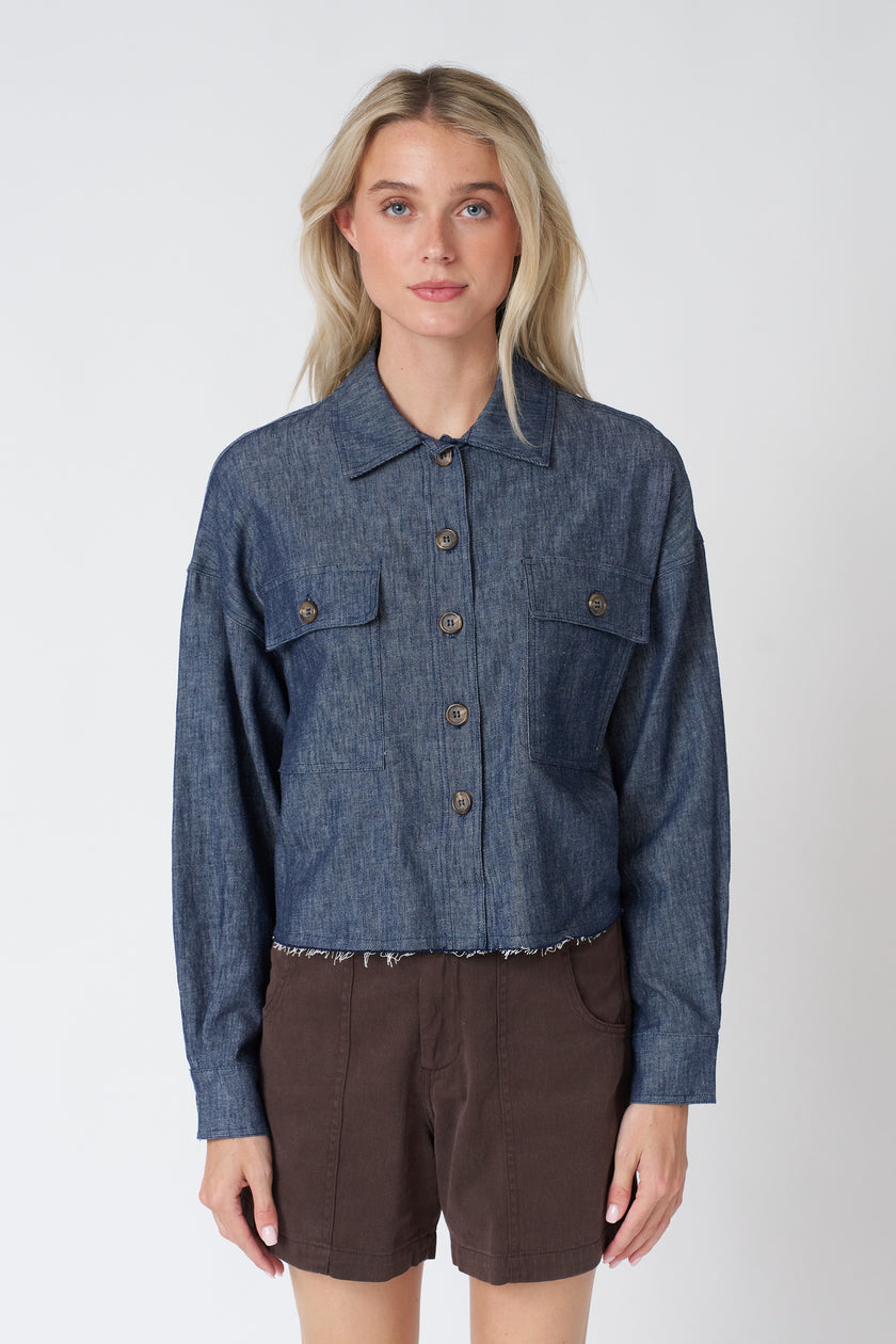Izzy Shirt in Linen Twill Denim