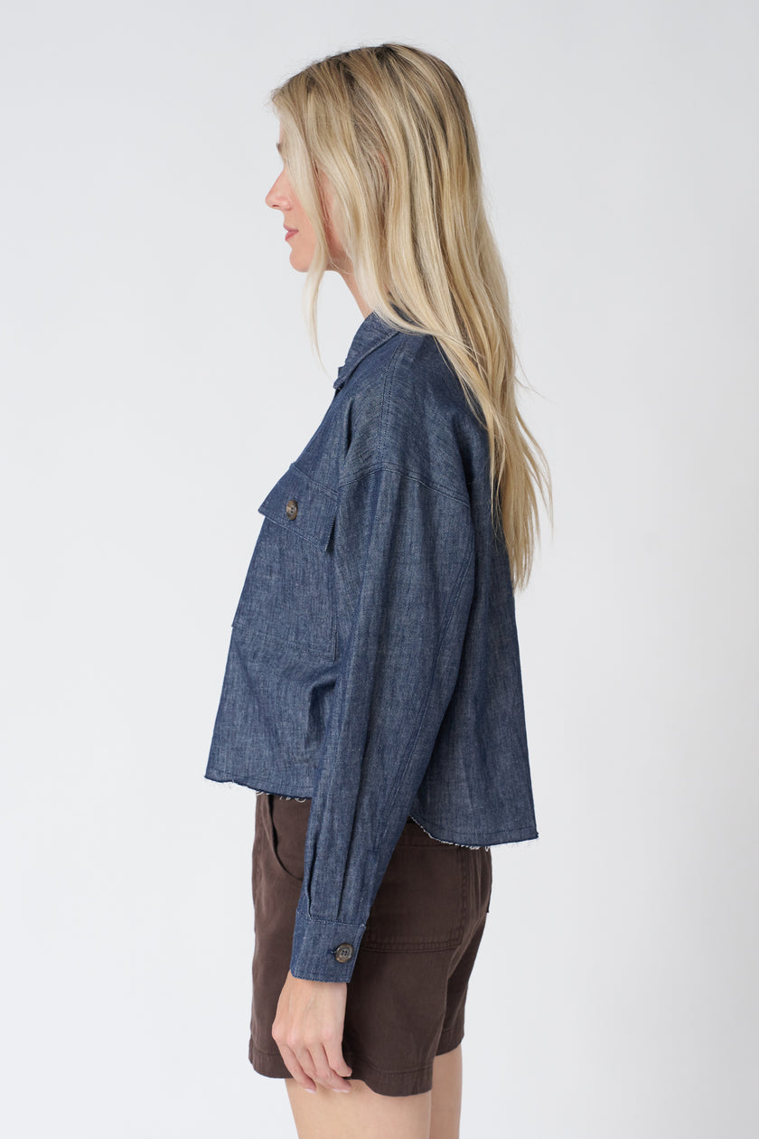 Izzy Shirt in Linen Twill Denim