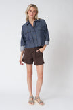 Izzy Shirt in Linen Twill Denim