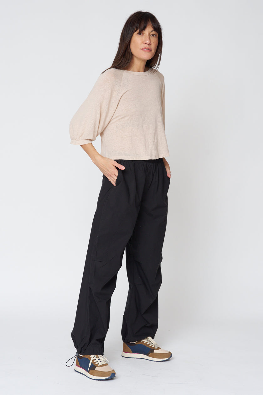 Brooks Corded Hem Pant in Black
