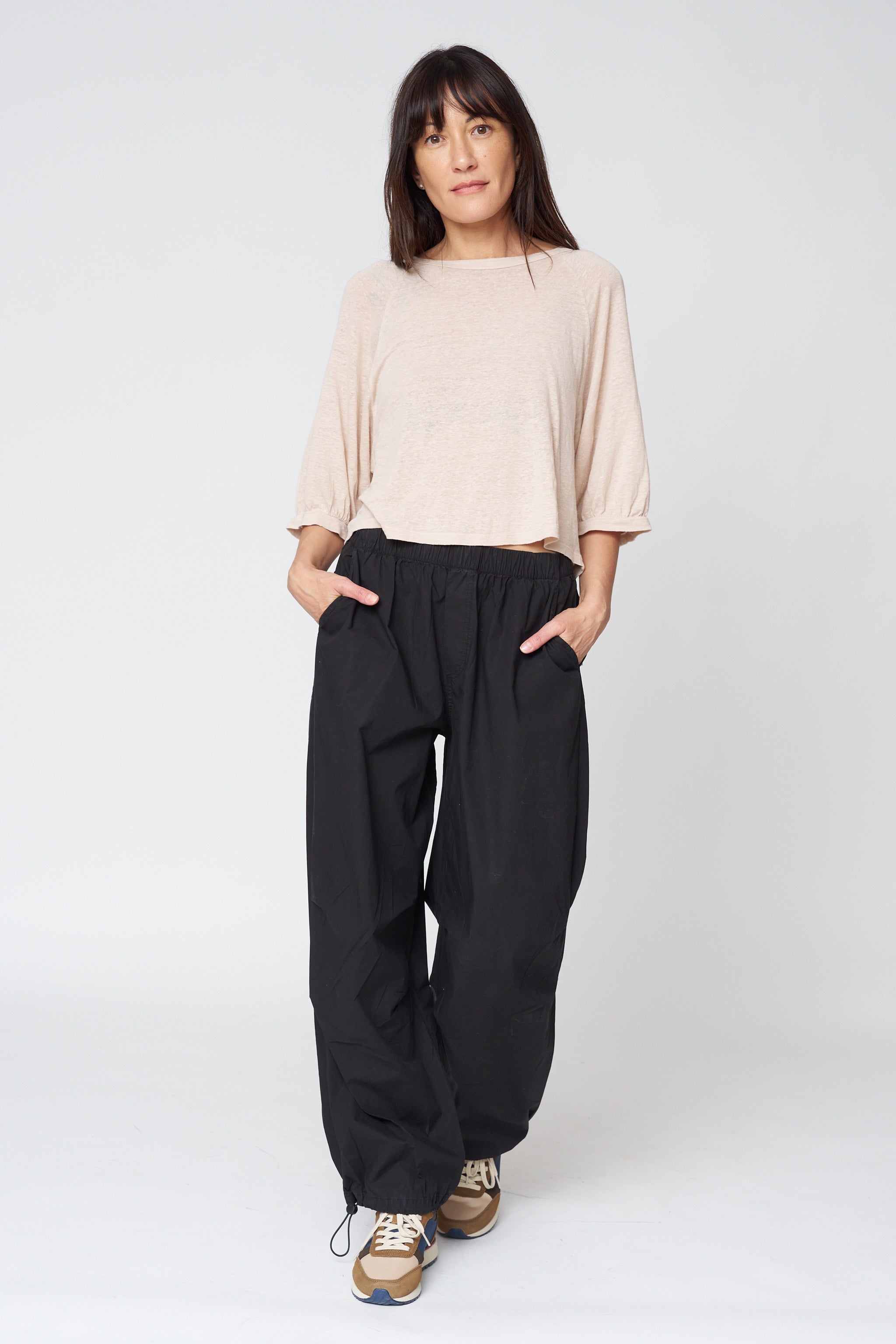 Brooks Corded Hem Pant in Black