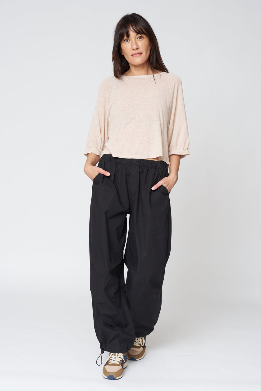 Brooks Corded Hem Pant in Black