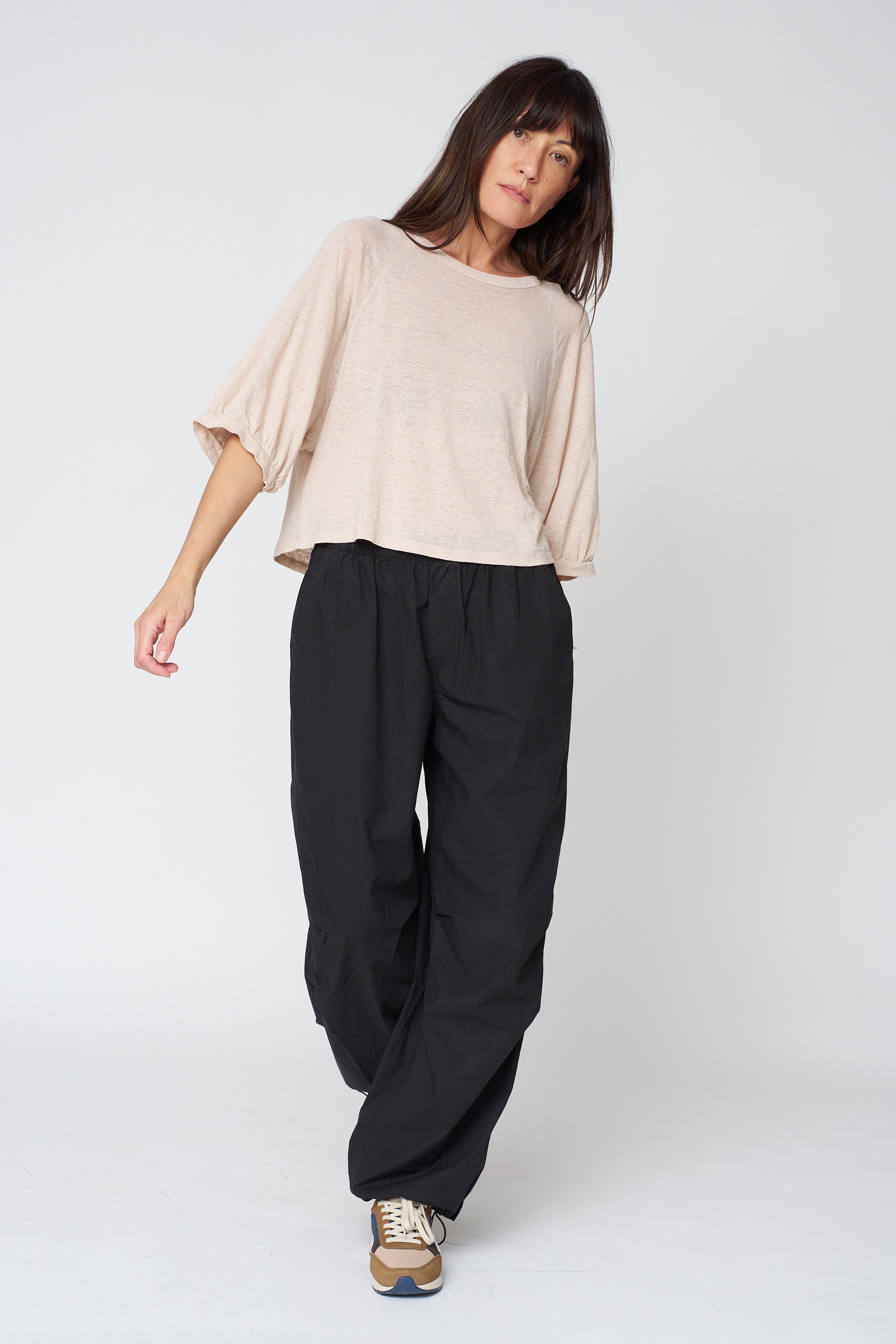 Brooks Corded Hem Pant in Black