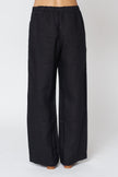 Clairo Woven Linen Pant in Black