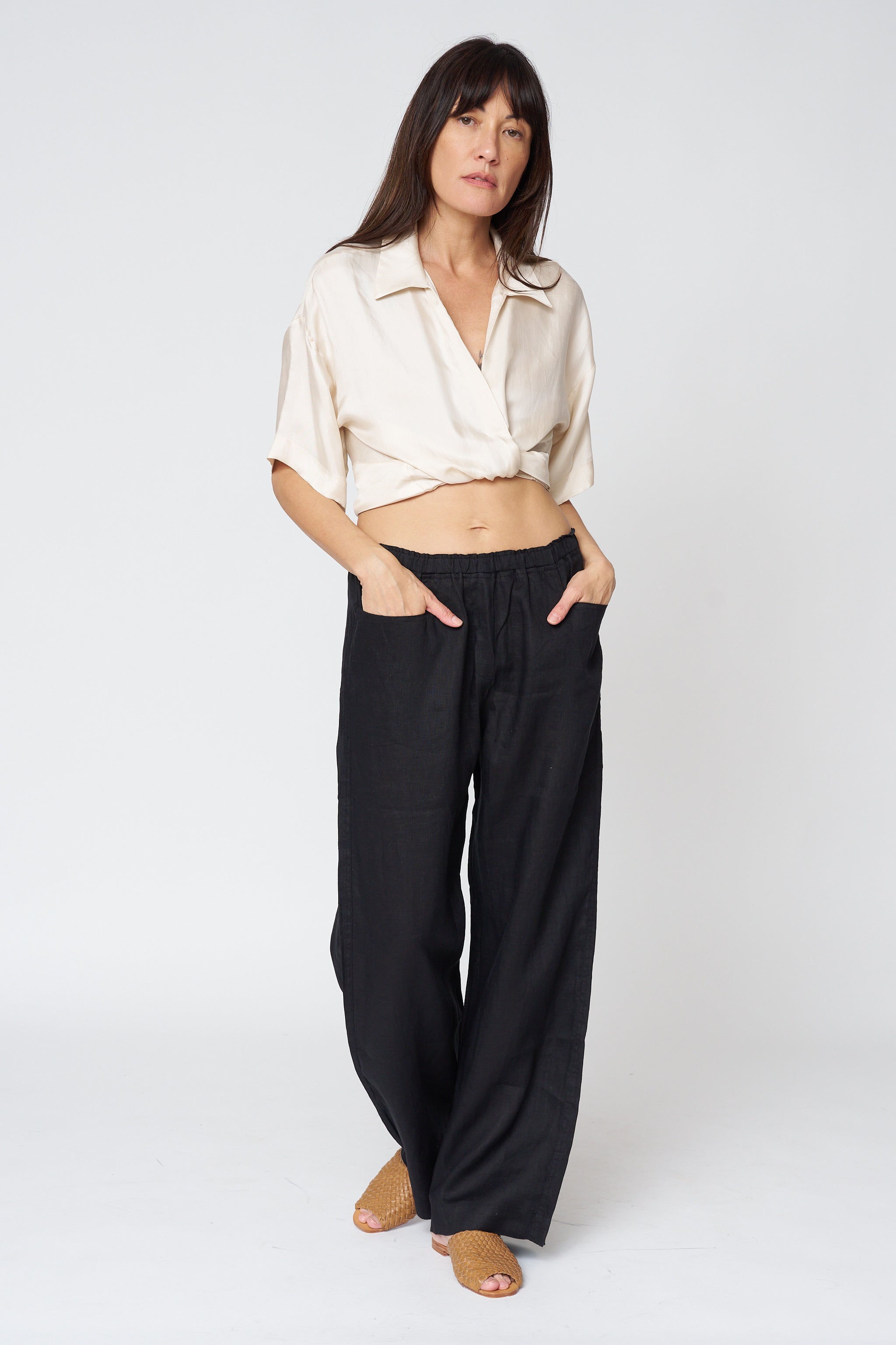 Lucid Flow Tie Shirt in Sand