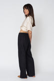 Clairo Woven Linen Pant in Black
