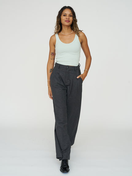 Charles Cotton Blend Pant in Onyx