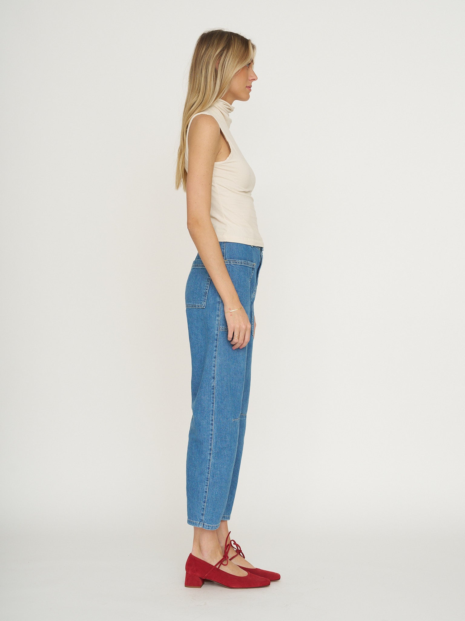 Asher Tessa Turtleneck Tank - Bone