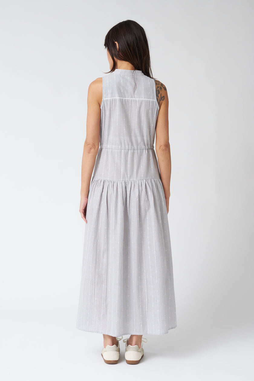 Emerson Fry Lucy 4 Basque Sleeveless Dress in James Stripe