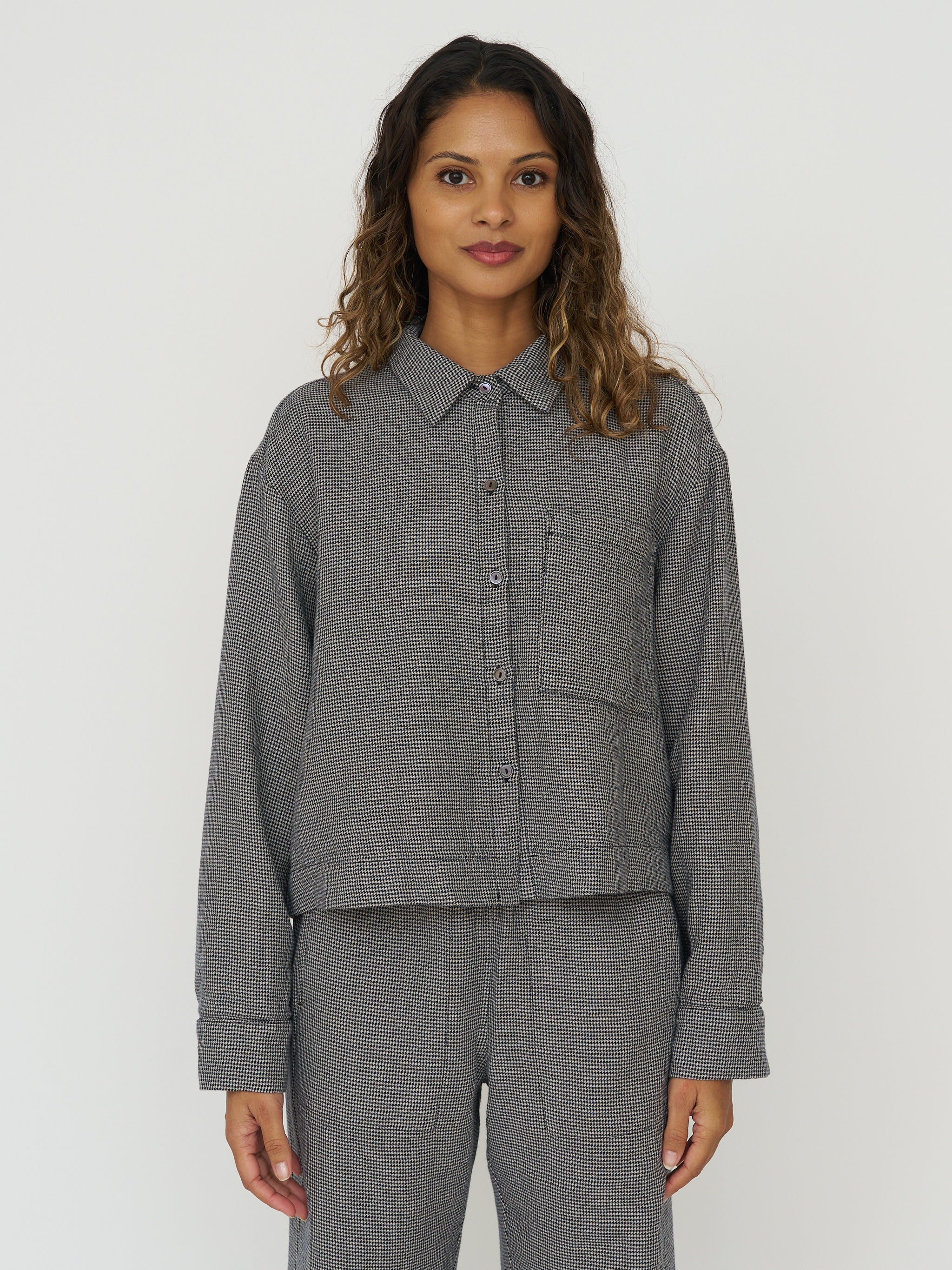 Adeline Houndstooth Button Down