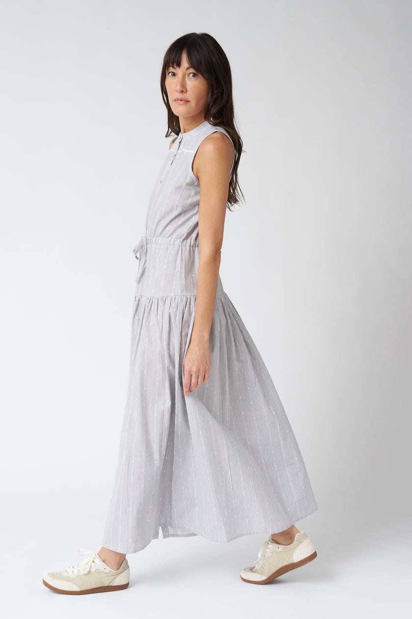 Emerson Fry Lucy 4 Basque Sleeveless Dress in James Stripe