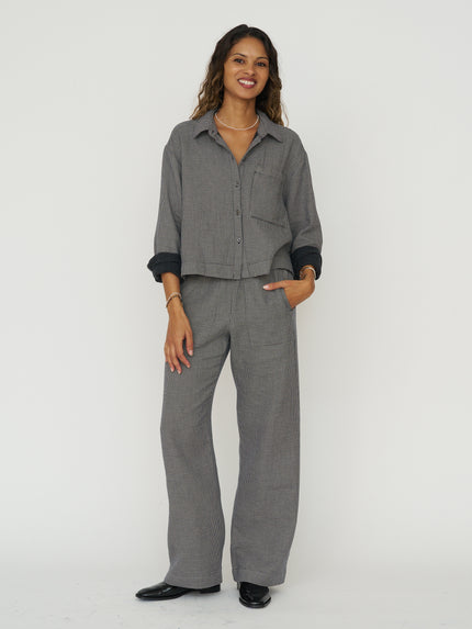 Adeline Houndstooth Button Down