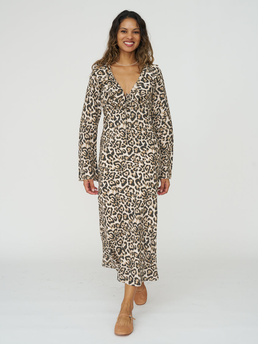The New Society Nelia Dress in Cheetah