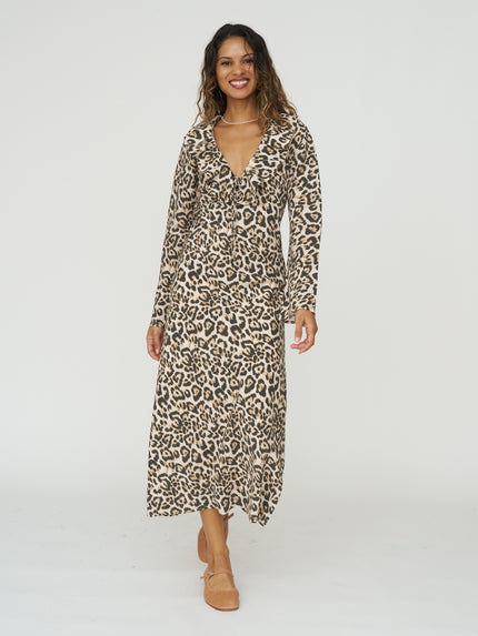 The New Society Nelia Dress in Cheetah