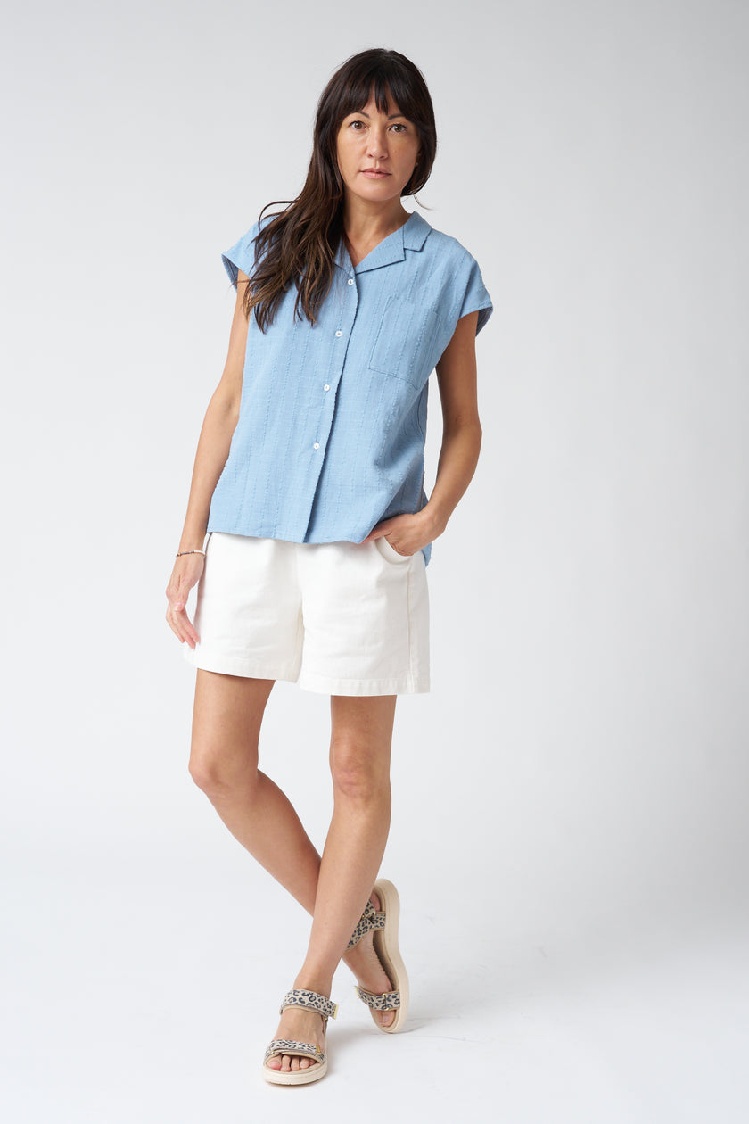 Jennifer Glasgow Dionne Top in Sky Blue