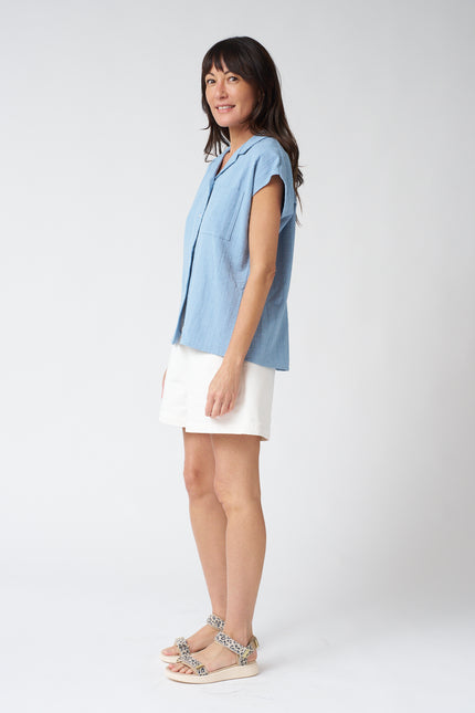 Jennifer Glasgow Dionne Top in Sky Blue
