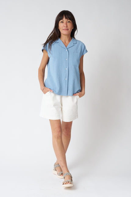 Jennifer Glasgow Dionne Top in Sky Blue