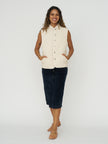 Quilted Snap Vest - Natural