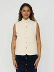 Quilted Snap Vest - Natural