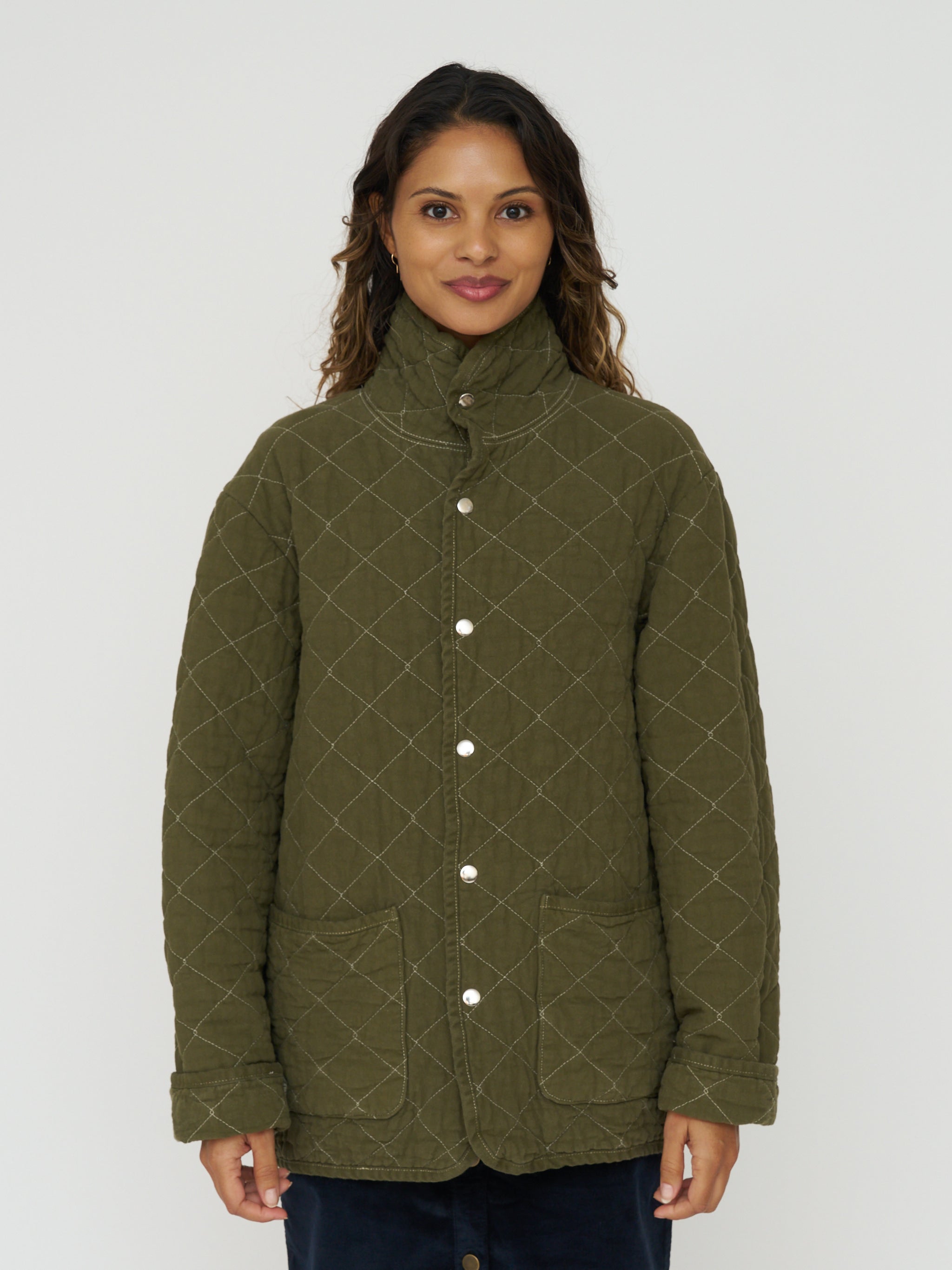 Quilted Snap Jacket - Olive