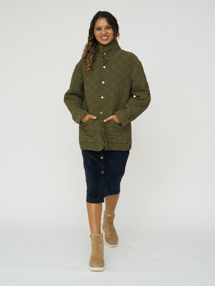 Quilted Snap Jacket - Olive
