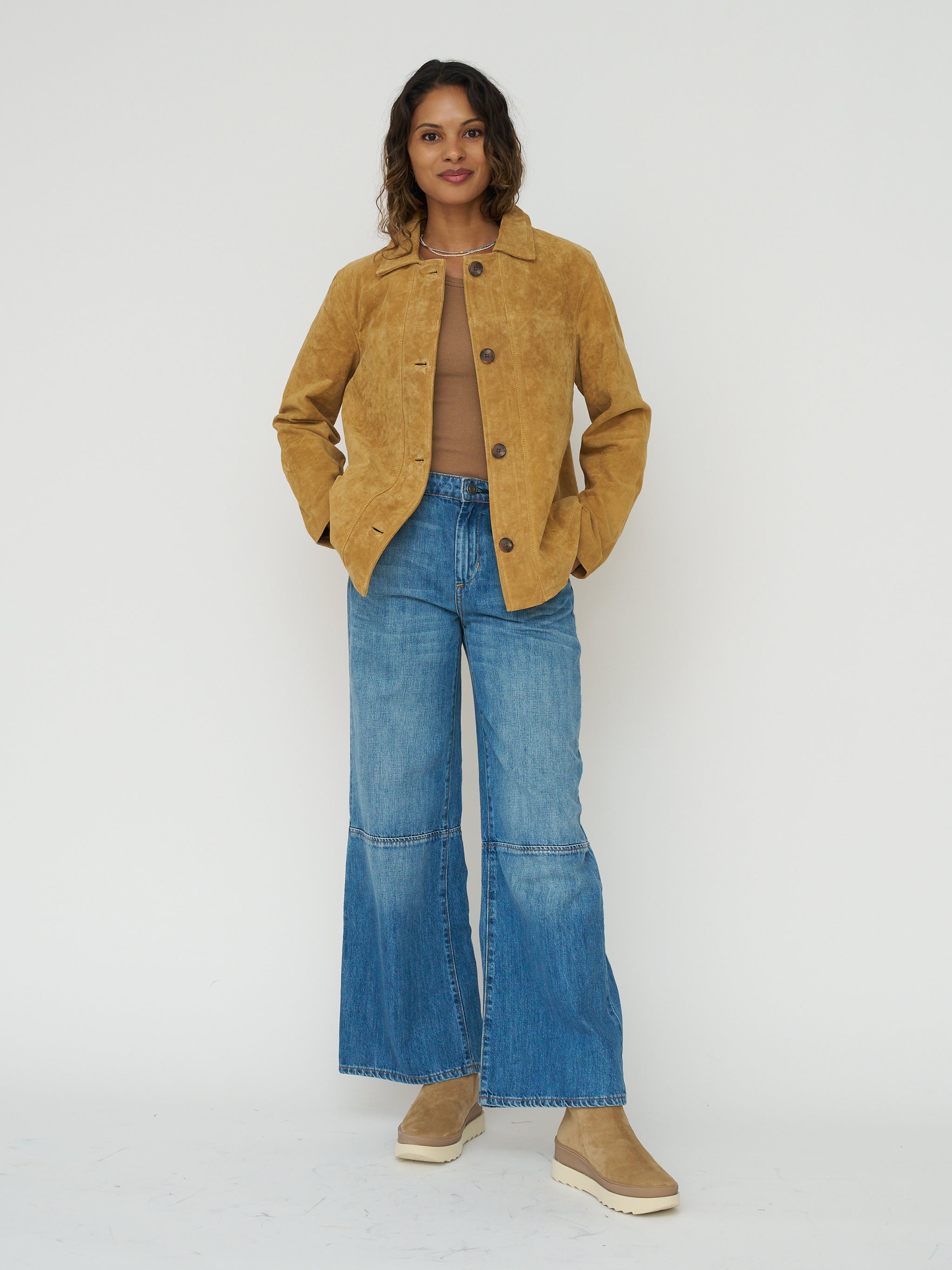 Indi & Cold Nappa Leather Jacket in Camel