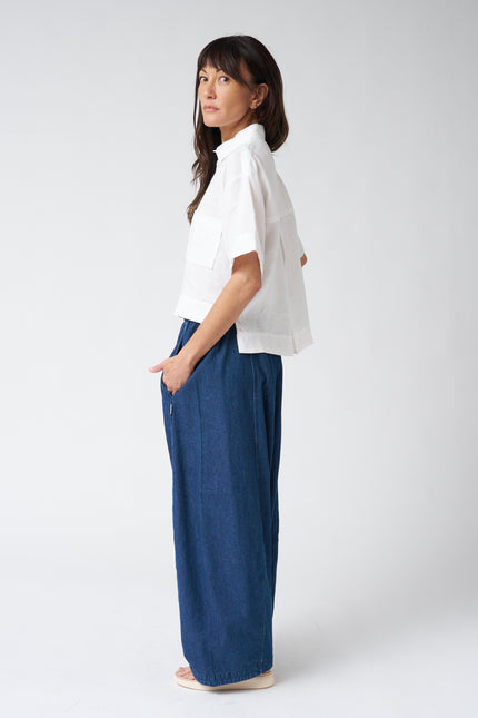Eddy Shirt in French Linen - White