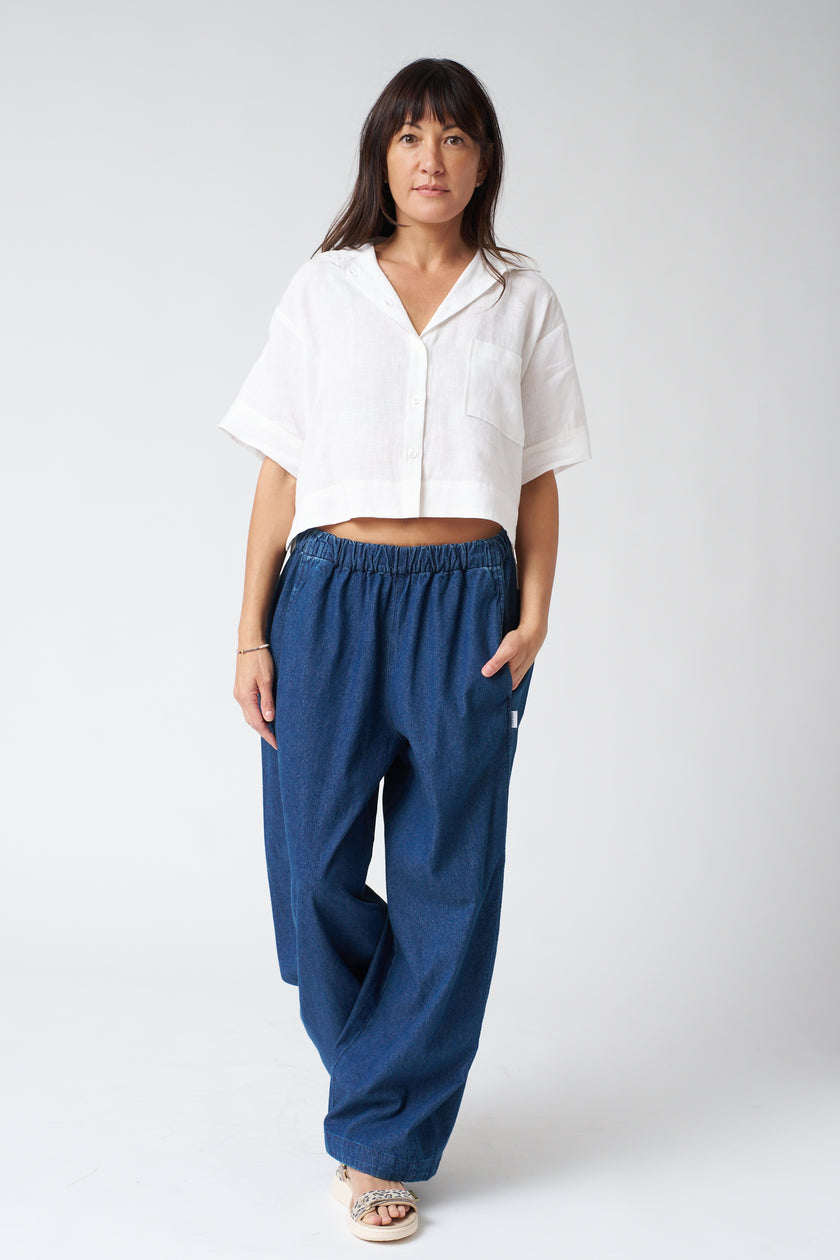 Eddy Shirt in French Linen - White