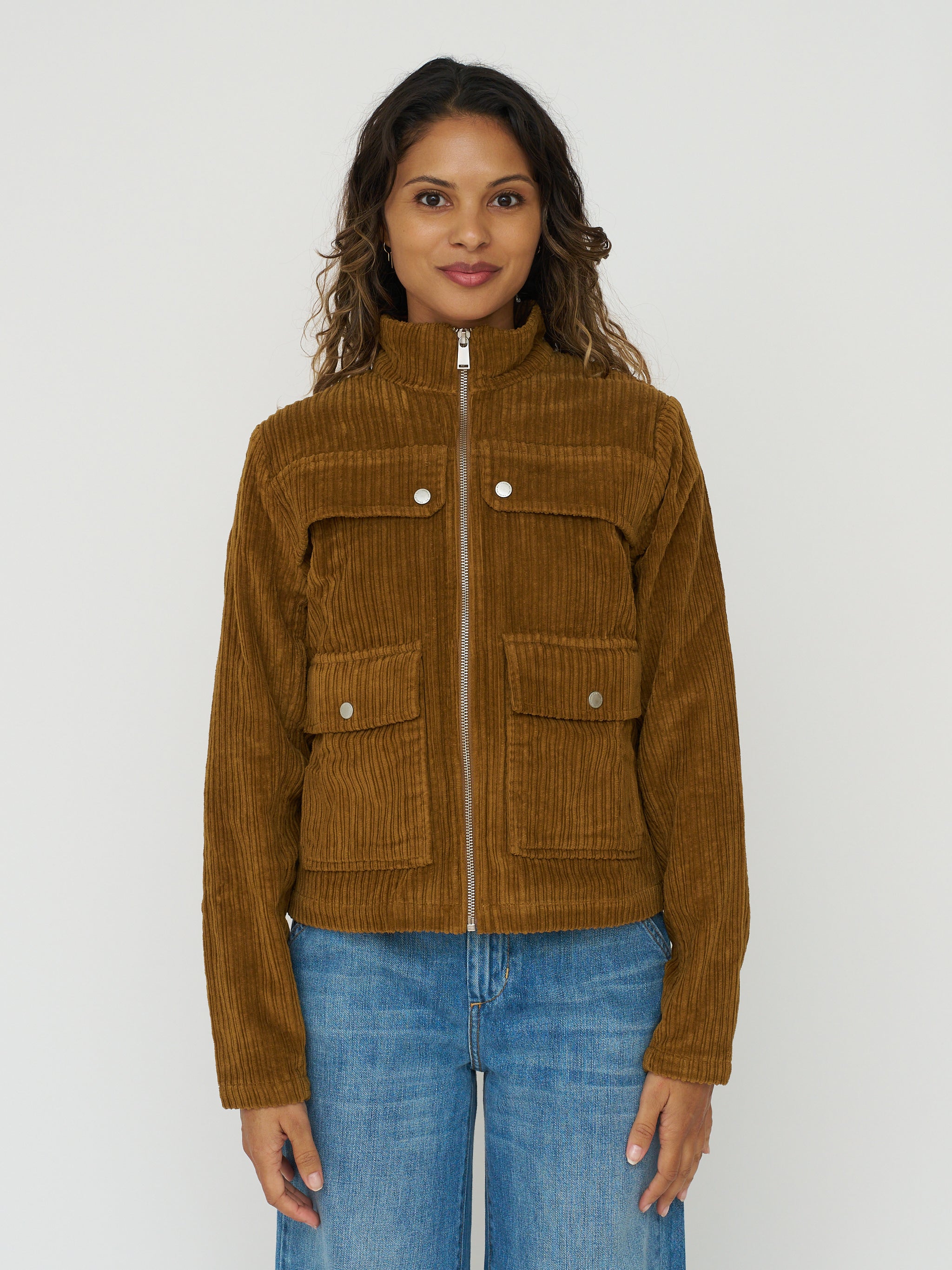 Organic Cotton Celia Jacket in Light Oak Corduroy