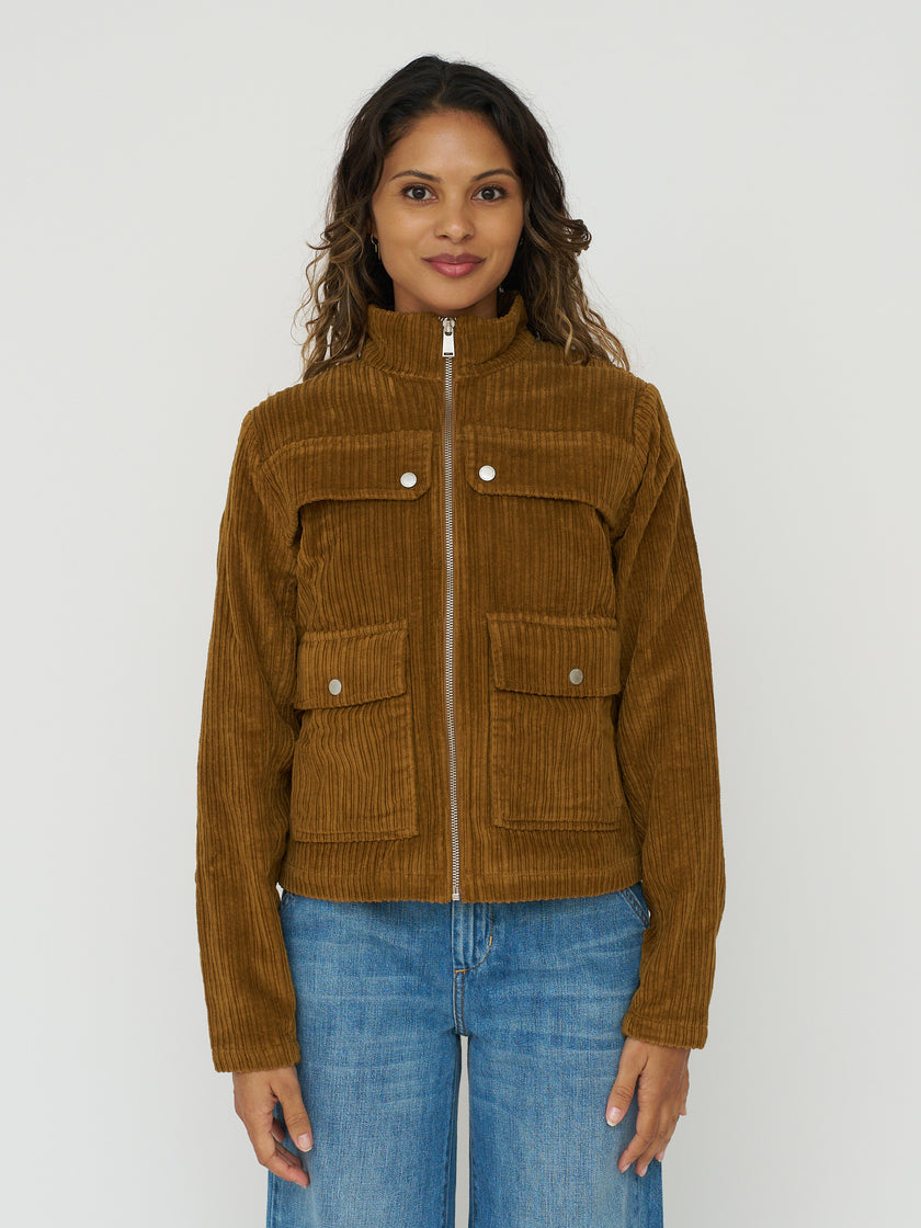 Organic Cotton Celia Jacket in Light Oak Corduroy