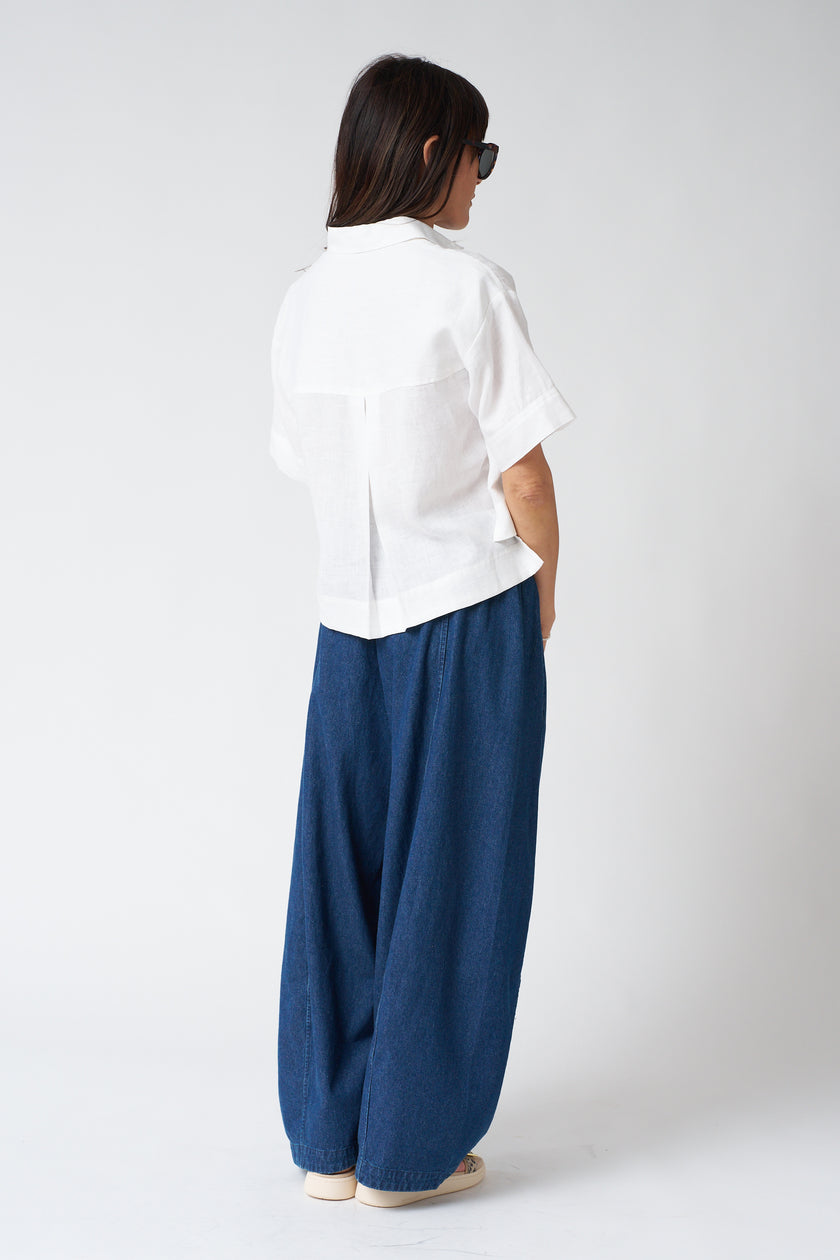 Eddy Shirt in French Linen - White