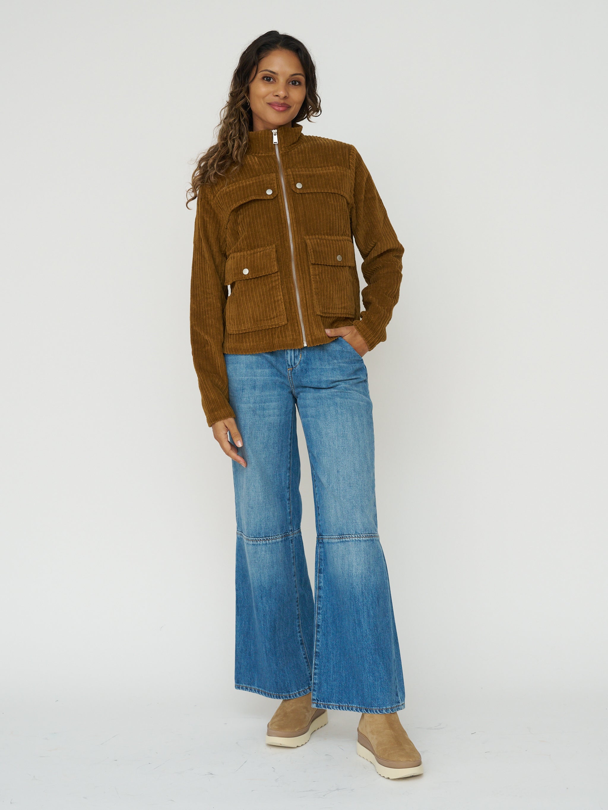 Organic Cotton Celia Jacket in Light Oak Corduroy