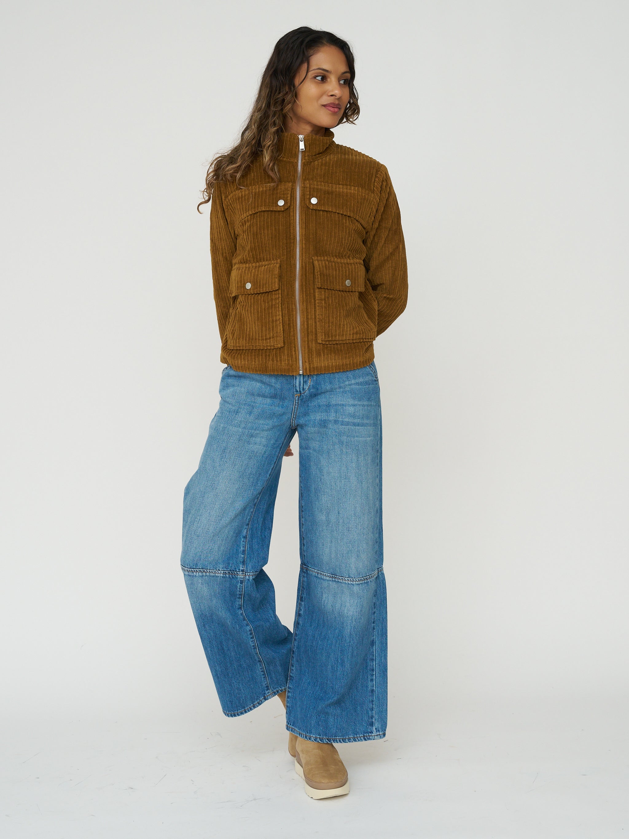 Organic Cotton Celia Jacket in Light Oak Corduroy