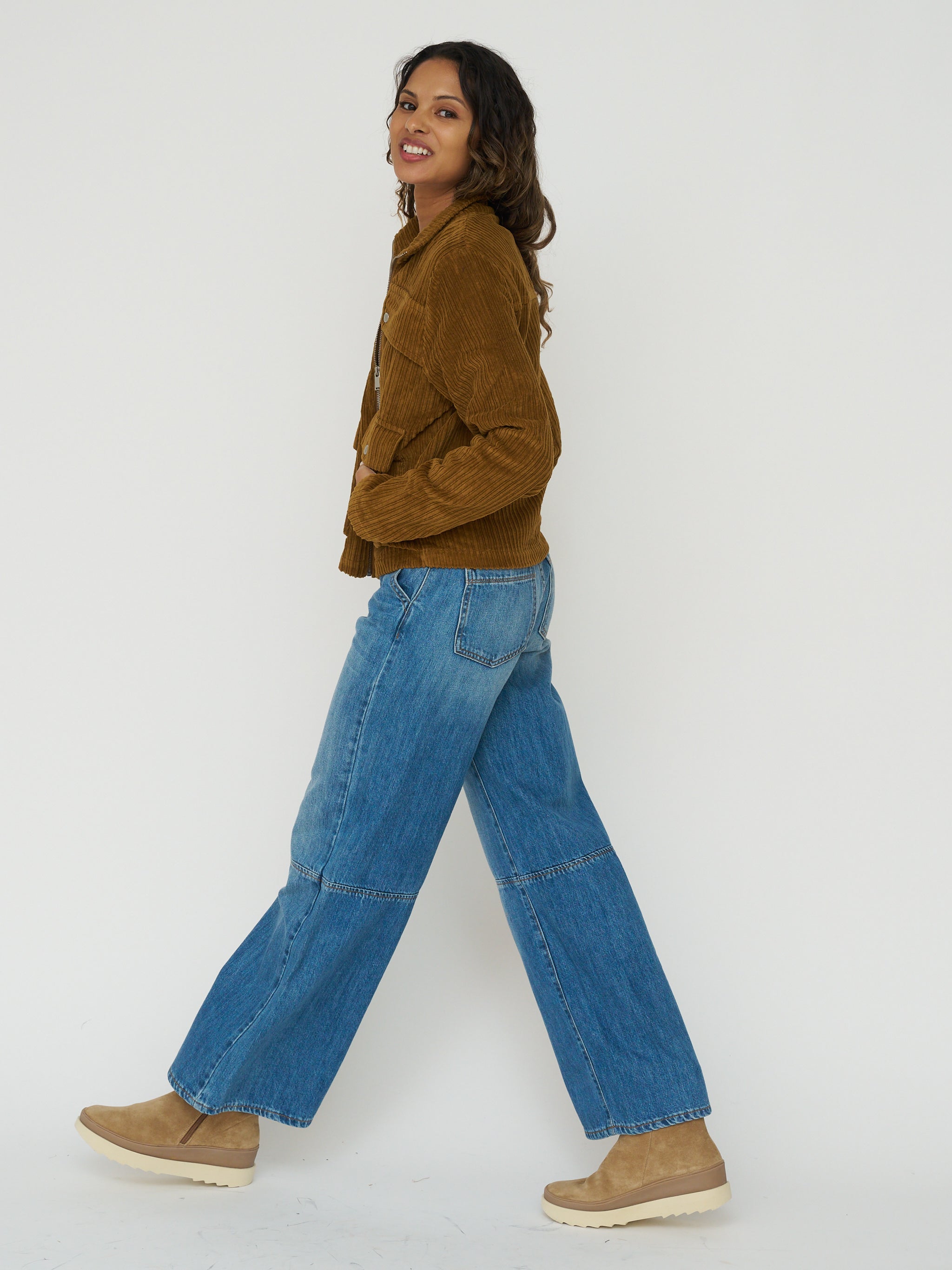 Organic Cotton Celia Jacket in Light Oak Corduroy