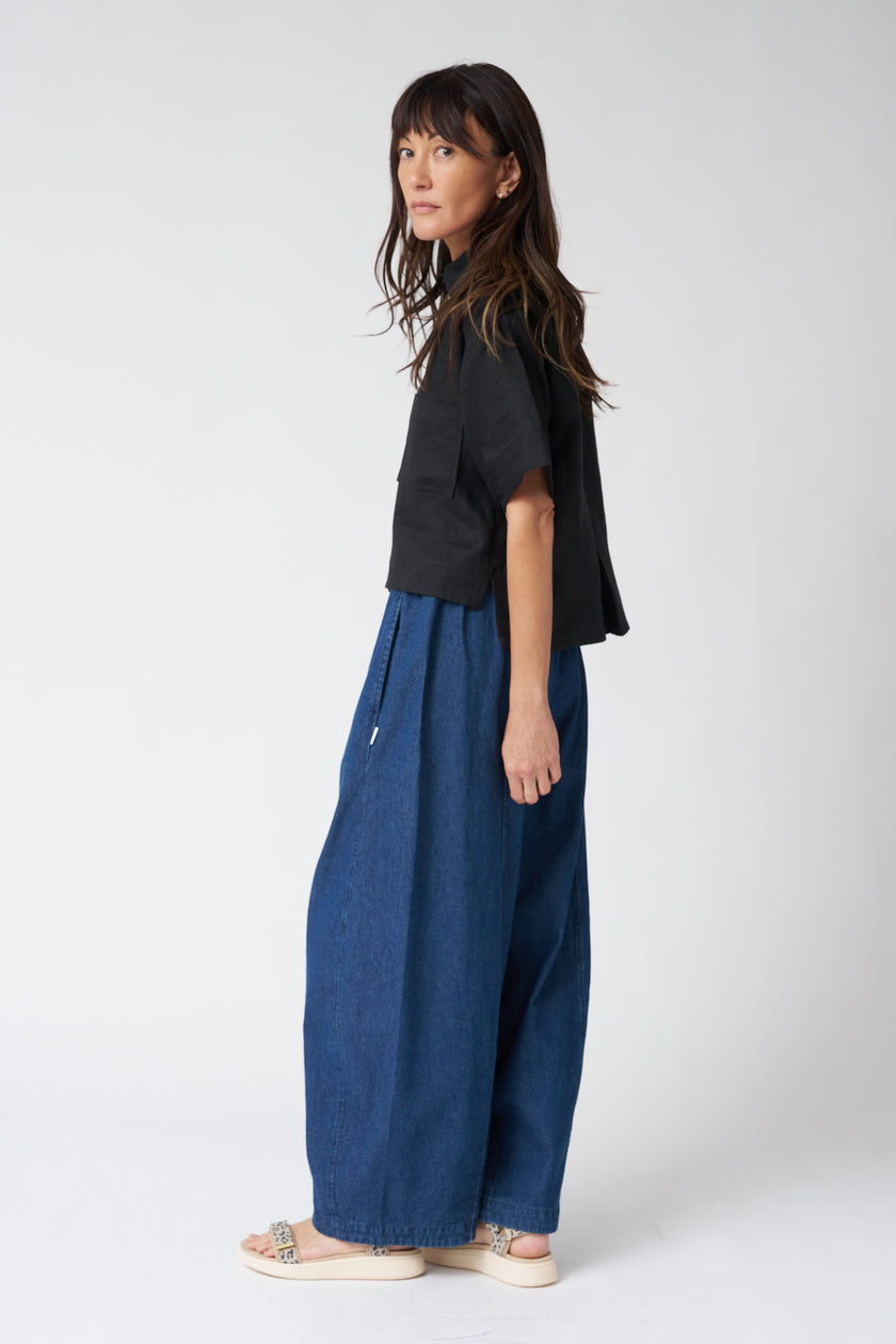 Eddy Shirt in French Linen - Black