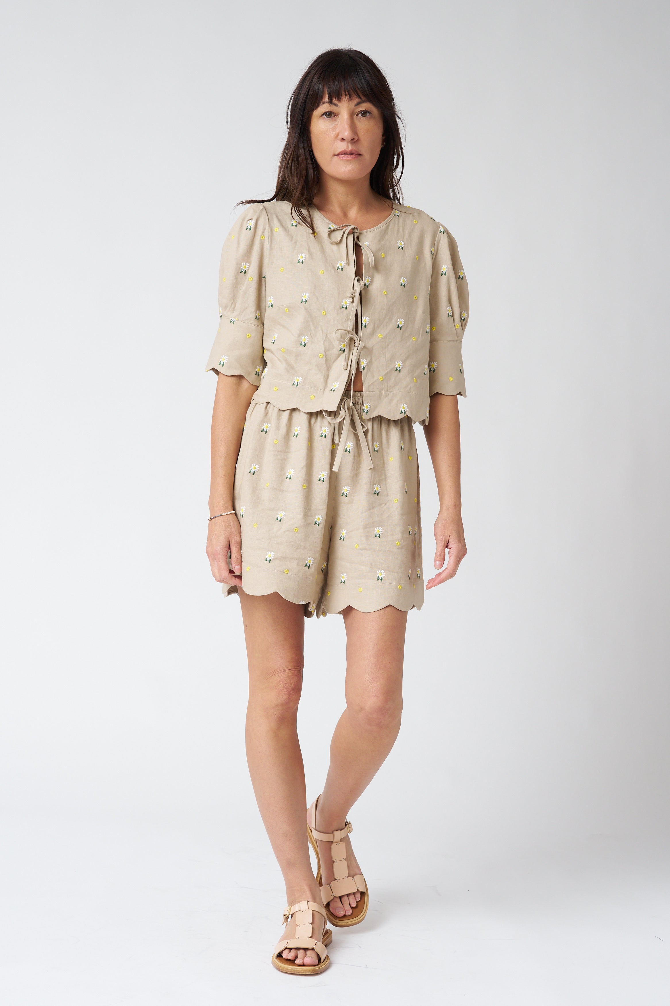 Sister New York Madrid Top in Embroidered Daisy