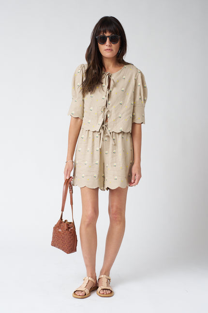 Sister New York Brig Short in Embroidered Daisy