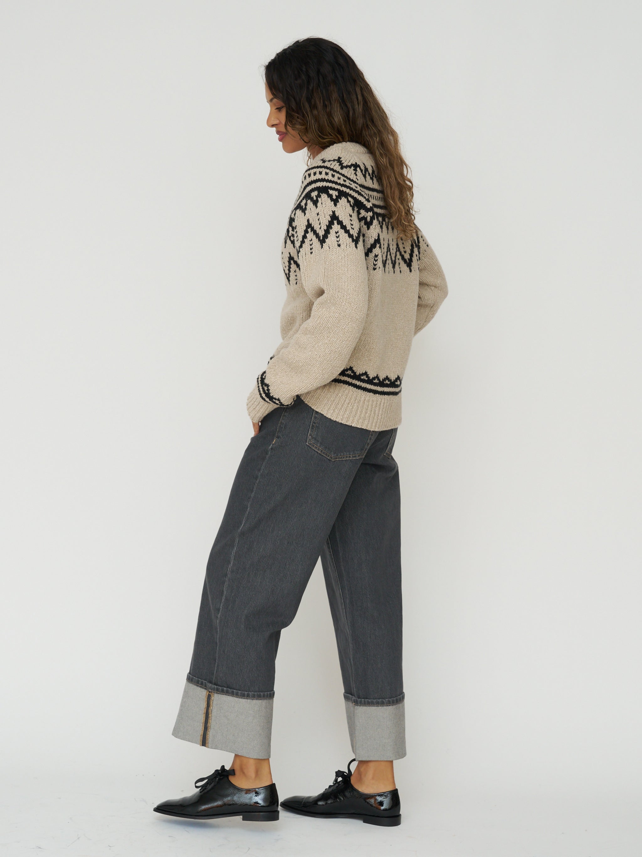The New Society Wool Jumper in Moonlight Vigore