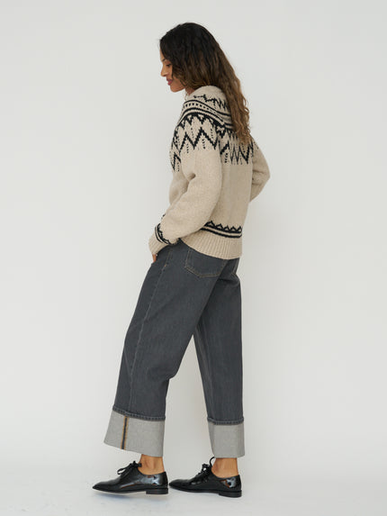 The New Society Wool Jumper in Moonlight Vigore