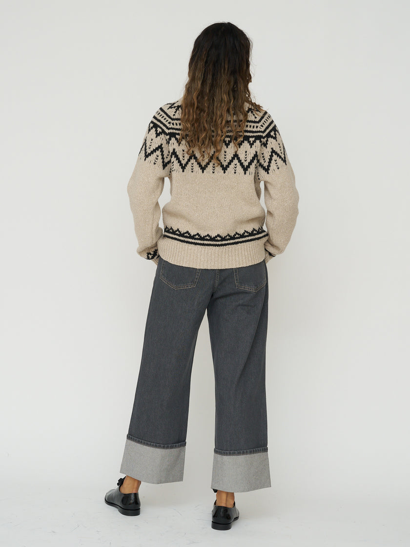 The New Society Wool Jumper in Moonlight Vigore